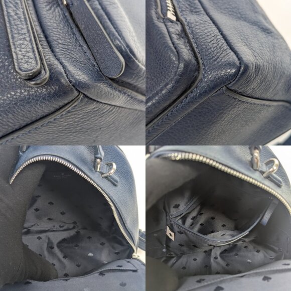 KATE SPADE Leather Mini Backpack Navy Blue - Picture 8 of 15